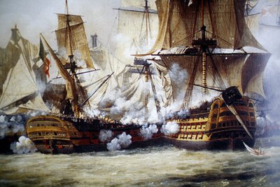 Scene of the Battle of Trafalgar by Louis Philippe Crepin